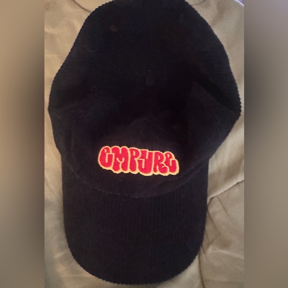 Empyre Black Corduroy Hat with Red Logo